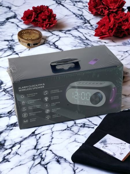 Mikado MD-W7 1200mAh 5W Siyah Bluetooth-Aux-Derece-Usb-FM Double Alarmlı Saat