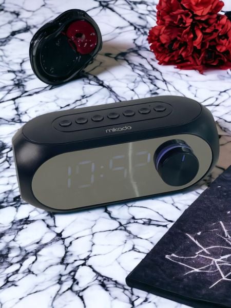 Mikado MD-W7 1200mAh 5W Siyah Bluetooth-Aux-Derece-Usb-FM Double Alarmlı Saat