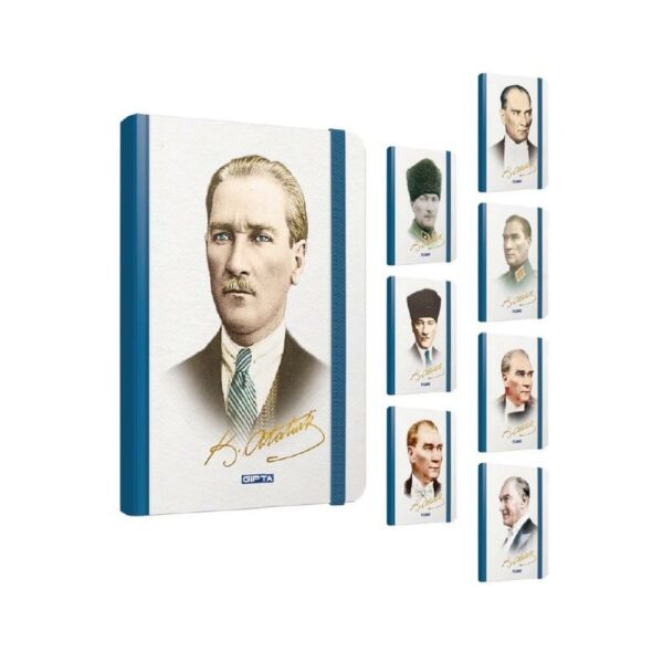 Gıpta Atatürk 13x21 120 Yaprak Çizgili İplik Dikişli Sert Kapaklı Defter