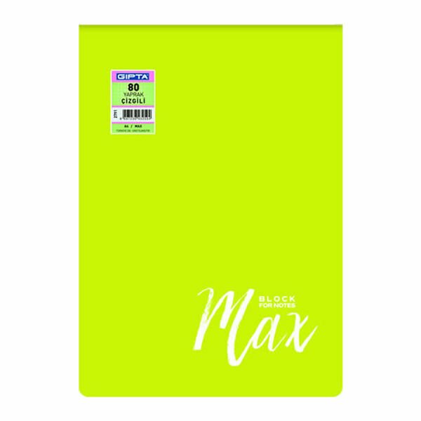 Gıpta Max A5 80 Yaprak Kare Blok Plastik Kapaklı Bloknot