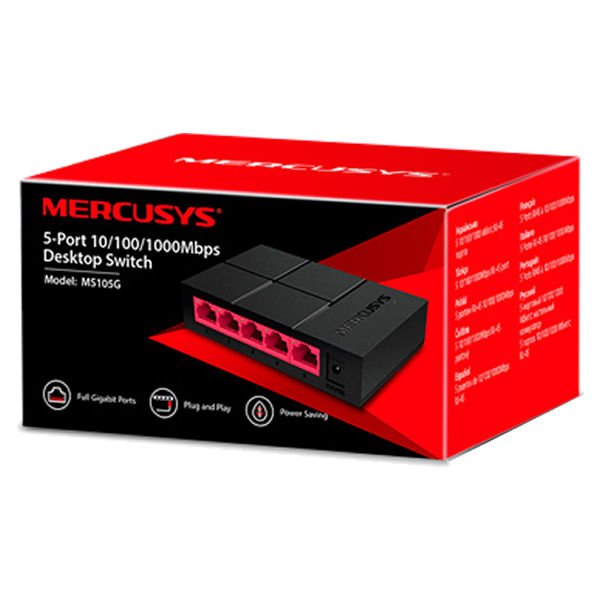 Tp-Link Mercusys MS105G 5 Port 10/100/1000 Mbps Plastik Kasa Switch