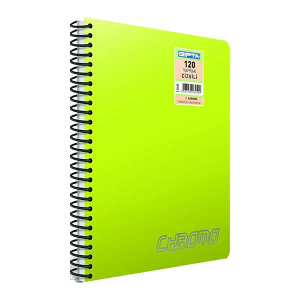 Gıpta Chromo A5 120 Yaprak Çizgili Spiralli Defter