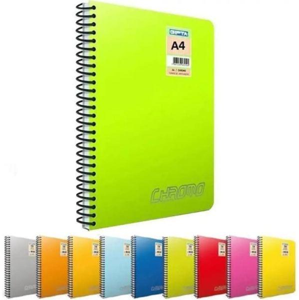 Gıpta Chromo A4 80 Yaprak Çizgili Spiralli Defter
