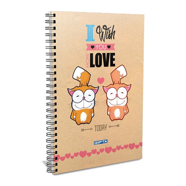 Gıpta Love A6 80 Yaprak Çizgili Spiralli Karton Kapak Defter