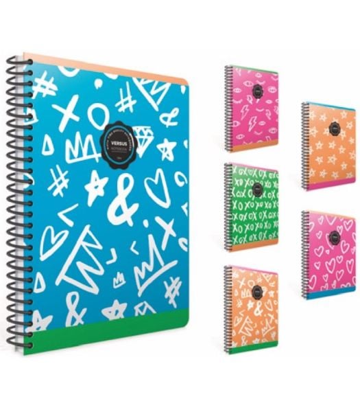 Gıpta Versus A4 100 Yaprak Kareli Spiralli Karton Kapaklı Defter