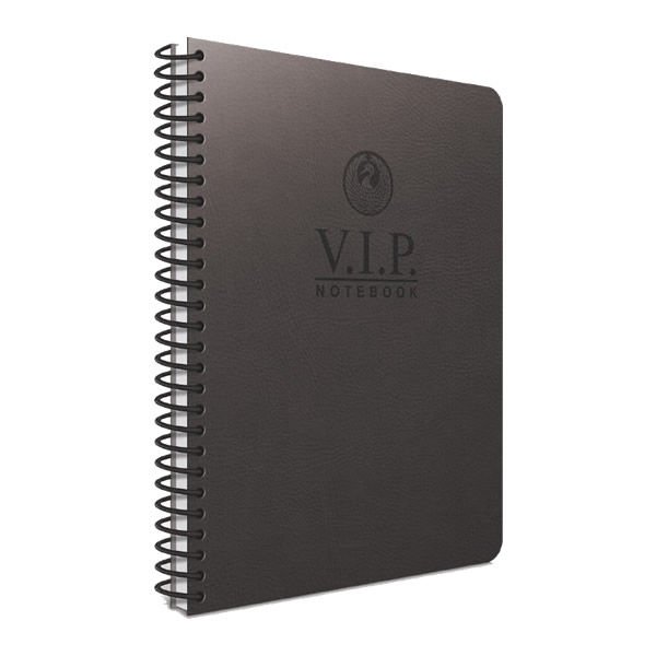 Gıpta Vip 17x24 140 Yaprak Kareli Spiralli Deri Kapaklı Defter