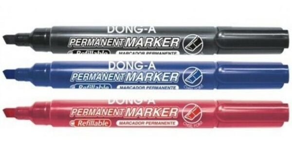 Dong-A 233620 Kesik Uçlu Mavi Permanent Markör Kalem