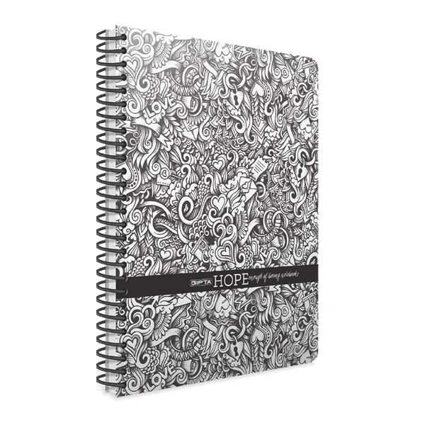 Gıpta Hope A6 80 Yaprak Çizgili Spiralli Karton Kapaklı Defter