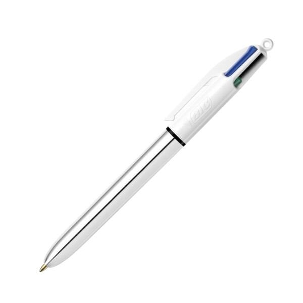 Bic Shine 4 Colours Gümüş Gövdeli Tükenmez Kalem