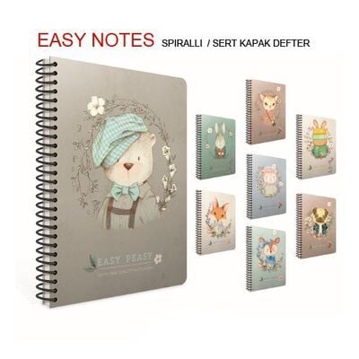 Gıpta Easy Notes 17x24 120 Yaprak Çizgili Spiralli Sert Kapaklı Defter