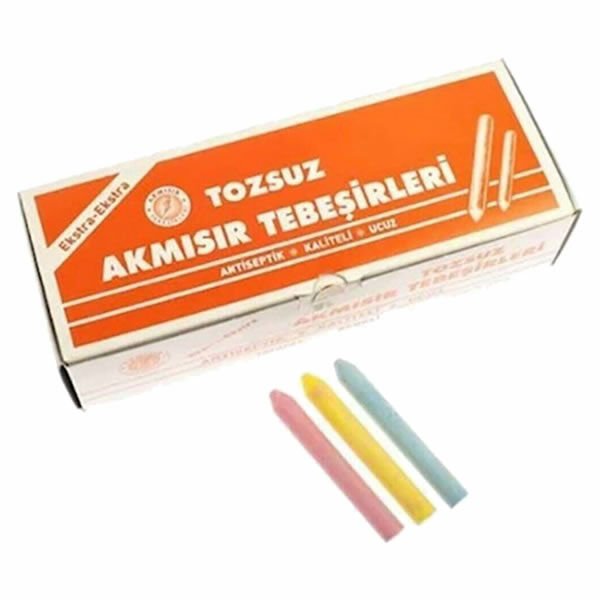 AKMISIR 100 LÜ RENKLİ TOZSUZ TEBEŞİR