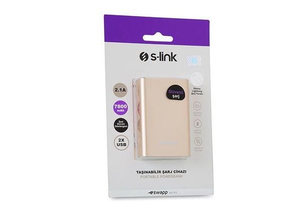 S-Link Swapp IP-G7 7800 Mah Bej Taşınabilir Powerbank