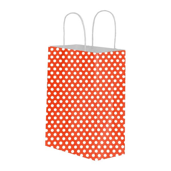Umur 12x32x40 cm 25 li 90 gr Kırmızı Puantiyeli Karton Poşet