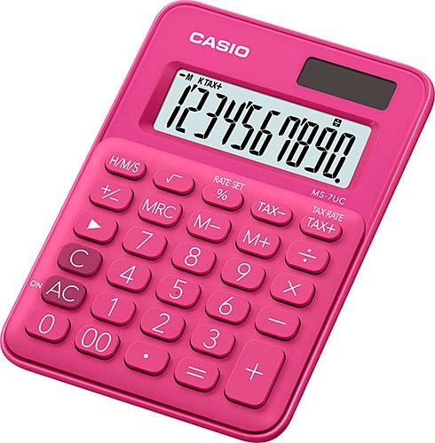 Casio MS-7UC-RD 10 Haneli Kırmızı Masüstü Hesap Makinesi
