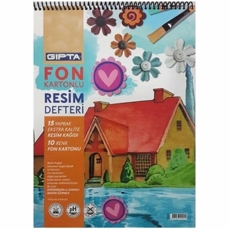 GIPTA RESİM 35X50 15 YAPRAK & 10 YAPRAK FON KARTONLU RESİM DEFTERİ