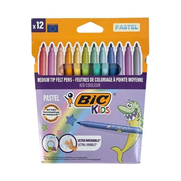 Bic 82977114 12 li Yıkanabilir Pastel Keçeli Kalem