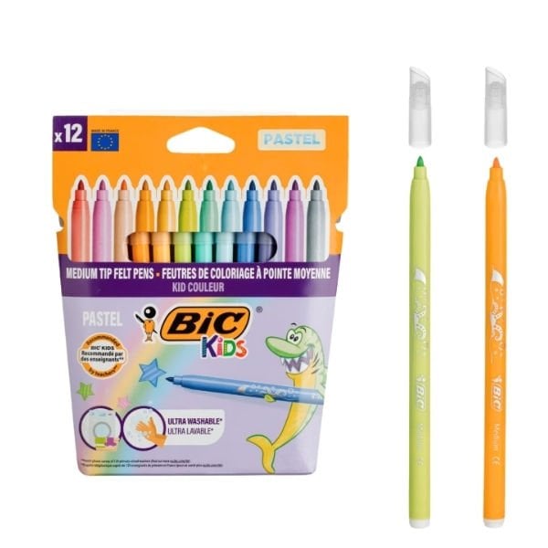 Bic 82977114 12 li Yıkanabilir Pastel Keçeli Kalem