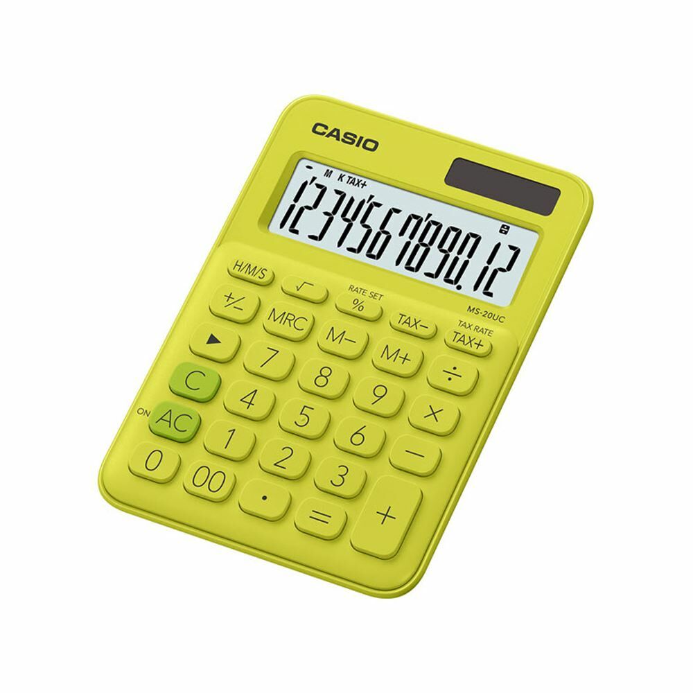 Casio MS-20UC-YG 12 Haneli Sarı Masaüstü Hesap Makinesi