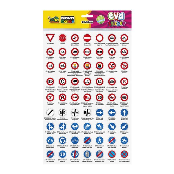 Nova Color NC-694 Trafik işaretleri 2 Sticker Eva