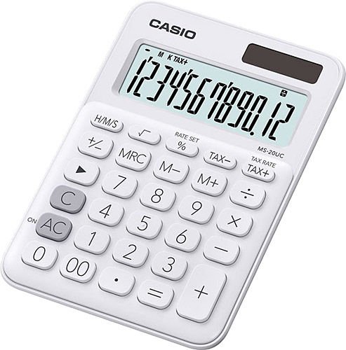 Casio MS-20UC-WE 12 Haneli Beyaz Masaüstü Hesap Makinesi