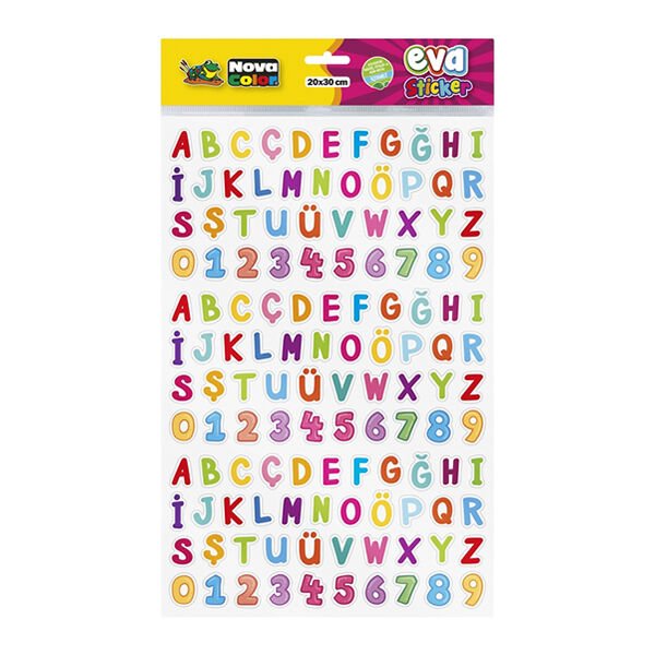 Nova Color NC-692 Harfler & Sayılar Sticker Eva