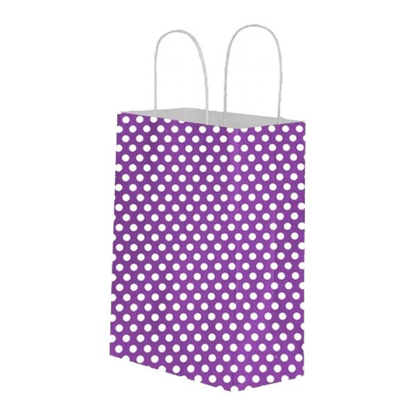 Umur 12x32x40 cm 25 li 90 gr Mor Puantiyeli Karton Poşet