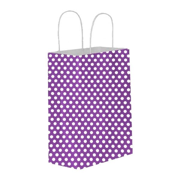 Umur 12x32x40 cm 25 li 90 gr Mor Puantiyeli Karton Poşet