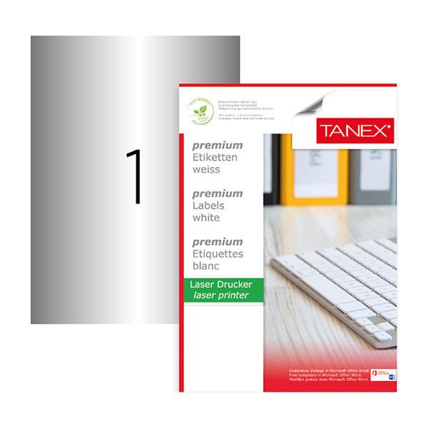 Tanex TW-2000 210x297mm 25 li Silver Lazer Etiket