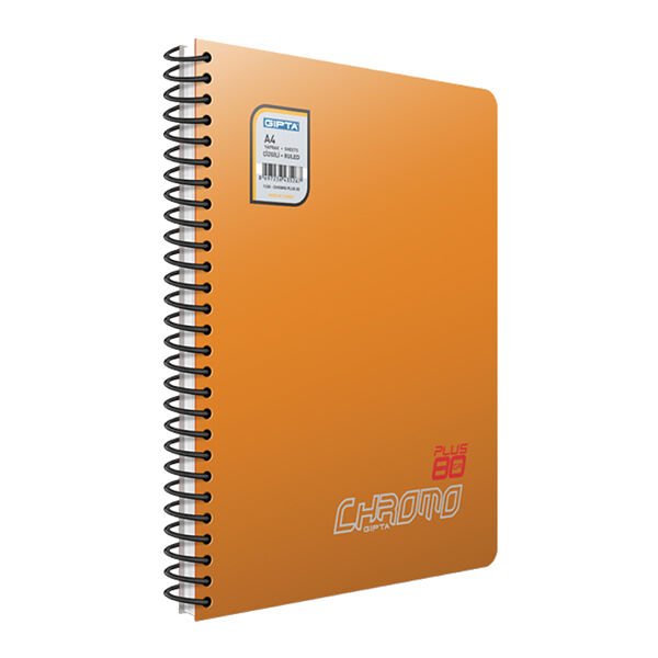 Gıpta Chromo A4 80 Yaprak Çizgili Plus Spiralli Plastik Kapak Defter