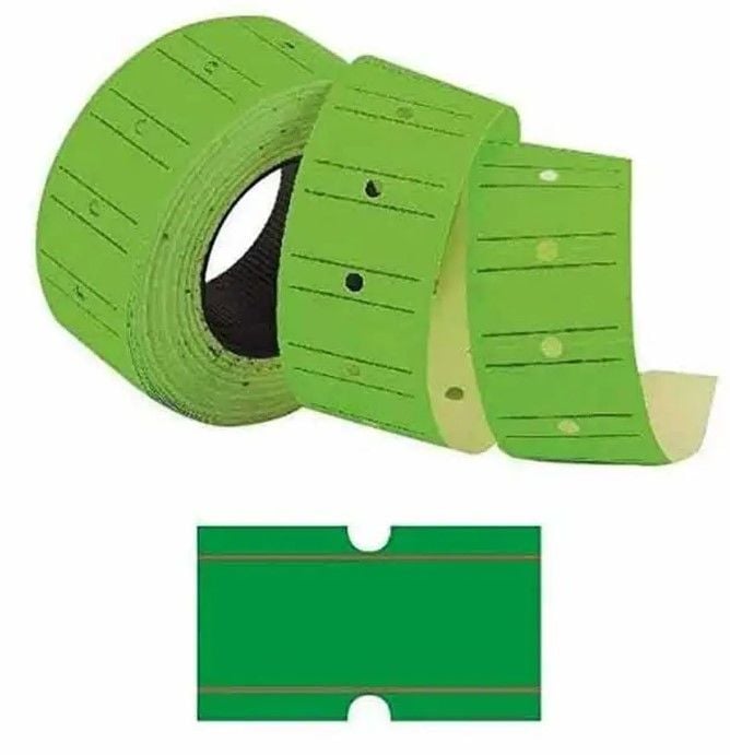 TANEX 12X21 6 LI MOTEX FLO YEŞİL ÇİZGİLİ ETİKET