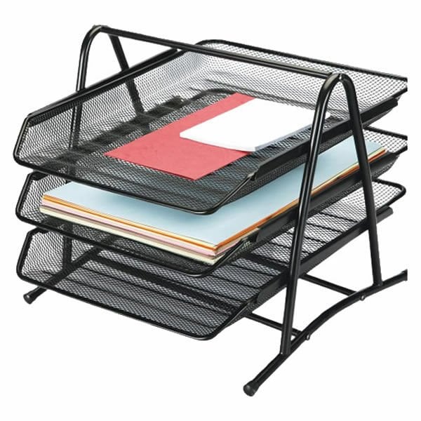 Globox 3 lü Siyah Evrak Rafı