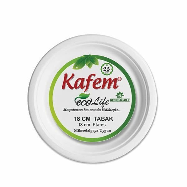 Kafem 0209 18 cm 25 li Mikrodalga Fırına Uygun Karton Tabak