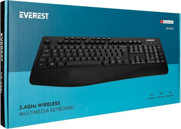 Everest KB-6021 Siyah 2.4 Ghz Q Multimedia Kablosuz klavye