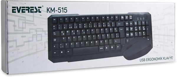 Everest Km-515 Siyah Usb Standart Klavye Mouse Seti