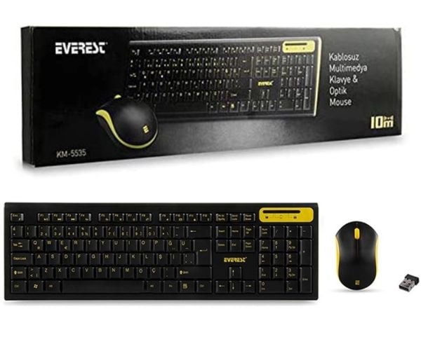 Everest Km-5535 Usb Q Multimedya Kablosuz Standart Klavye & Mouse Set