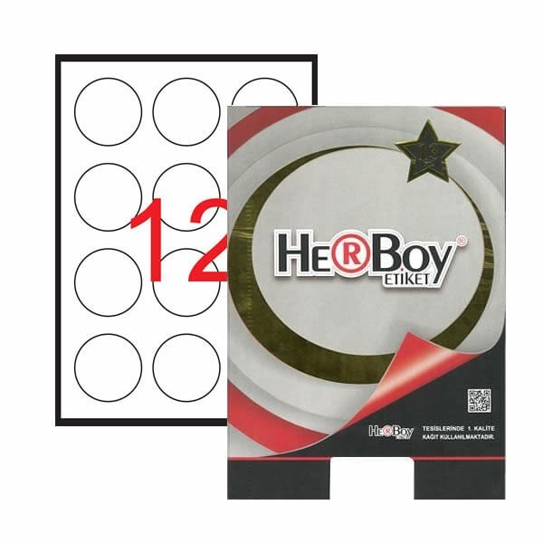 Herboy HB-1160 60 Çap  Beyaz Lazer Etiket