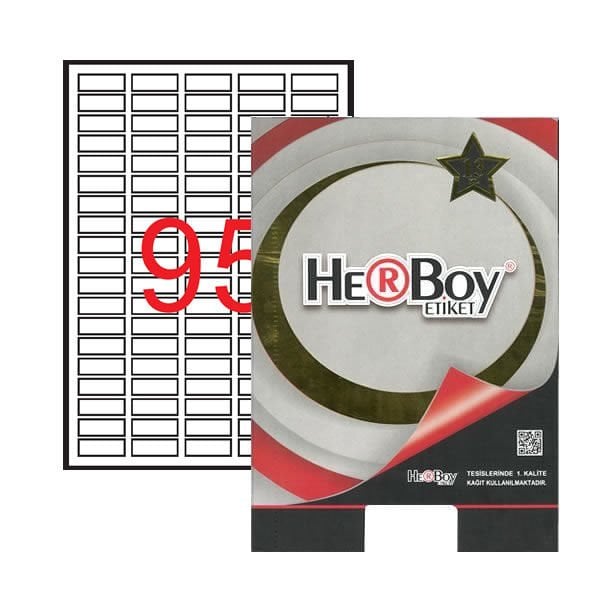 Herboy HB-1095 30mm. x 12mm. Beyaz Lazer Etiket