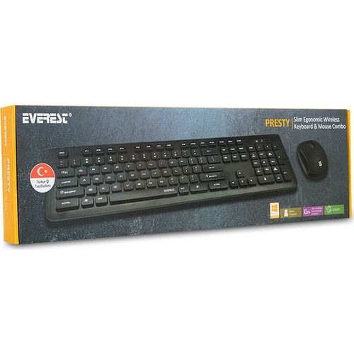 EVEREST KM-62 SİYAH PRESTY Q MULTİMEDYA KLAVYE & MOUSE SET