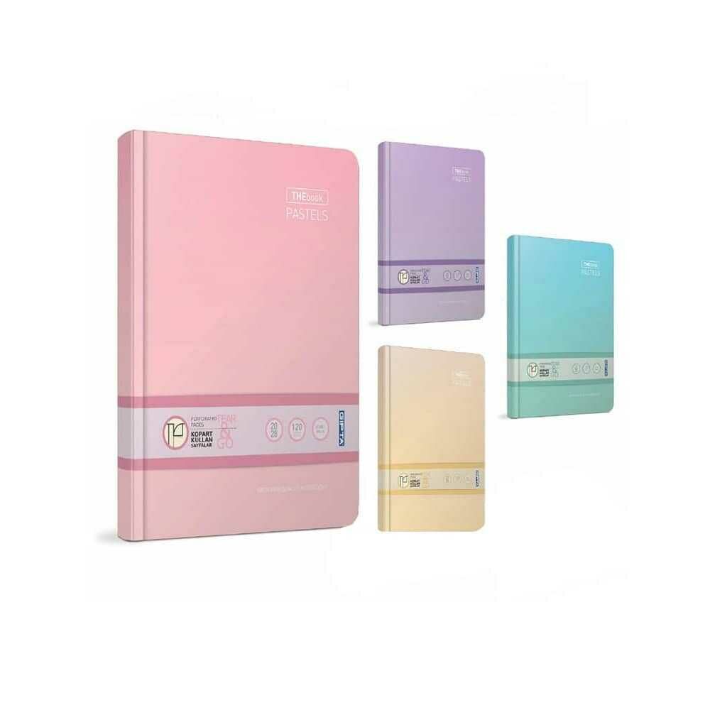 GIPTA THEBOOK PASTELS 17X24 160 YAPRAK ÇİZGİLİ İPLİK DİKİŞLİ SERT KAPAKLI DEFTER
