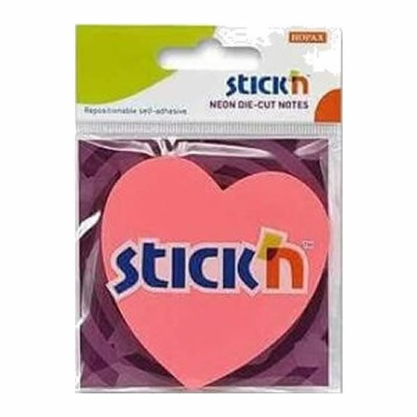 Gıpta Stıckn 70x70 50 Yaprak  Kalp Şeklinde Neon Pembe Not Kağıdı