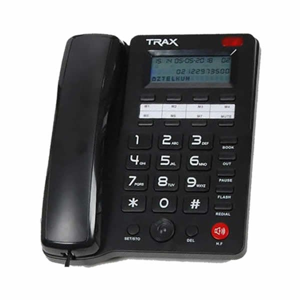 TRAX TC605 PB 16 Haneli LCD Ekran Handsfree Pilsiz Çalışma Siyah Masa Üstü Telefon