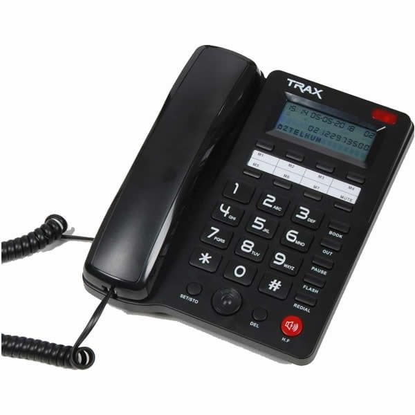 TRAX TC605 PB 16 Haneli LCD Ekran Handsfree Pilsiz Çalışma Siyah Masa Üstü Telefon