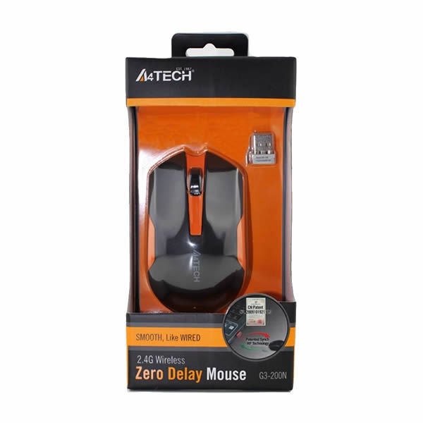 A4 TECH G3-200N SİYAH-TURUNCU NANO V-TRACK MOUSE
