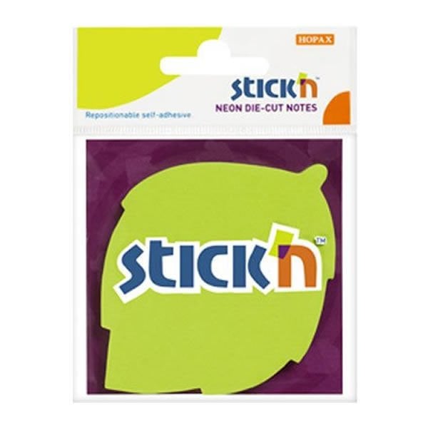 Gıpta Stickn 70x70  50 Yaprak  Neon Yaprak Şekilli Yeşil Not Kağıdı