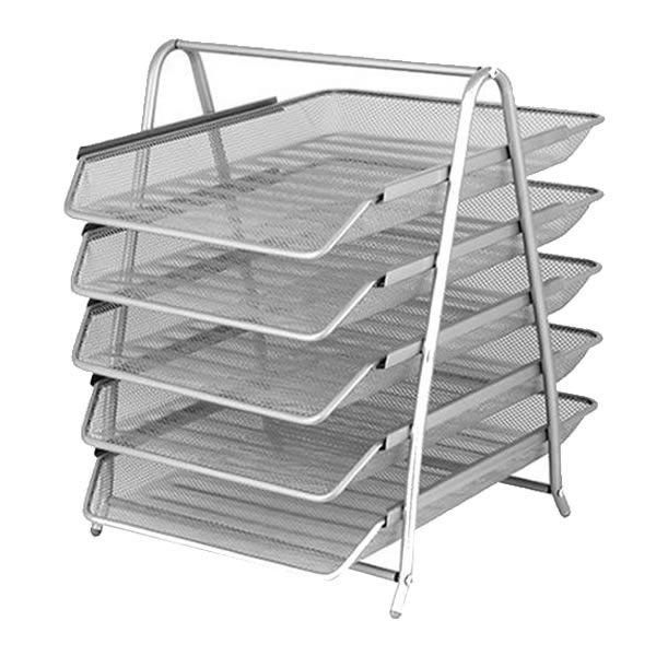 Inox 0614 5 li File Gümüş Metal Evrak Rafı