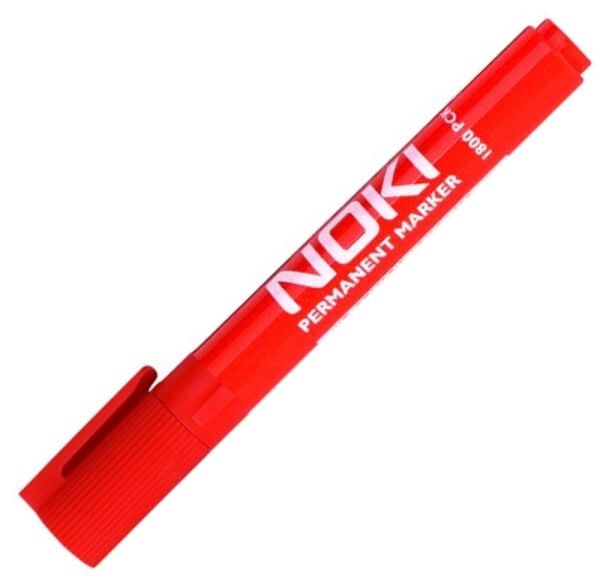 Noki 1800PCK Kırmızı Kesik Uç Markör Kalem