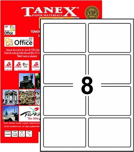 Tanex TW-2308 95,5x65,5mm 100 lü Laser Etiket