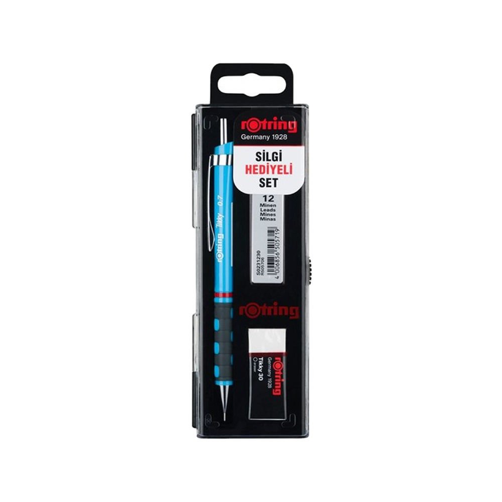 Rotring Tikky 0.7 mm Açık Mavi Okul Mekanik Kurşun Kalem Seti