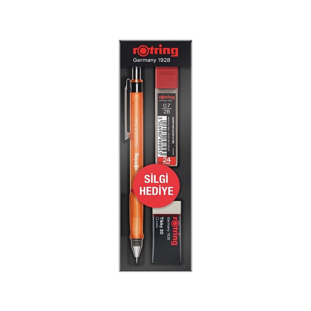 Rotring 0.7 mm Visuclick Turuncu Okul Seti