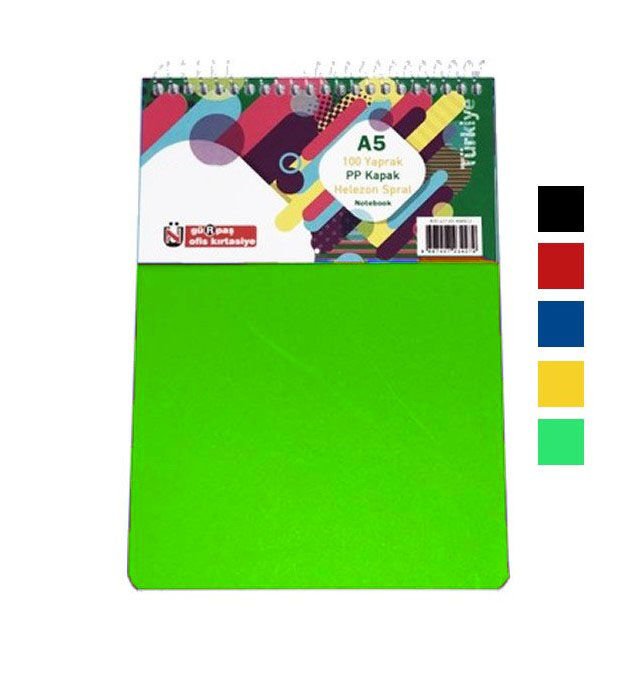 GÜRPAŞ 428 A5 100 YAPRAK ÇİZGİLİ SPİRALLİ PP KAPAK BLOKNOT